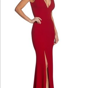 Nordstrom Dress the Population Sandra Plunge Gown